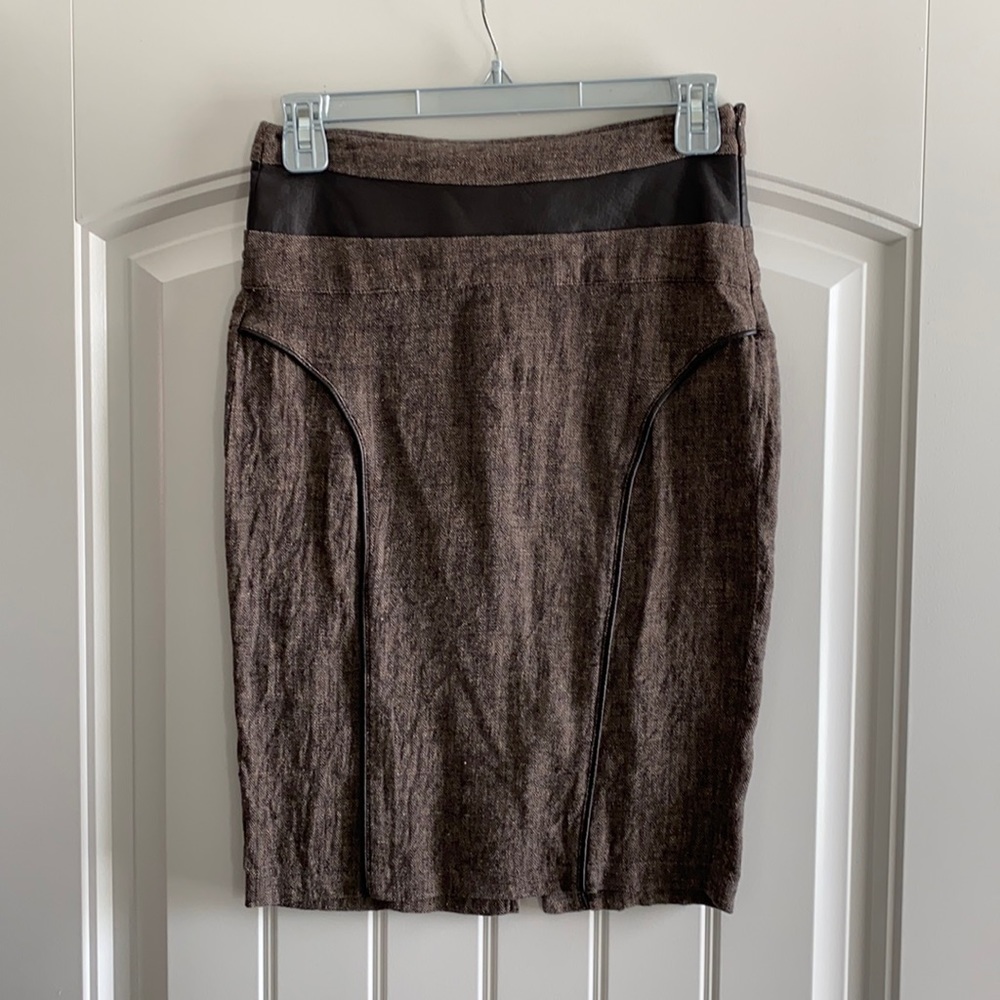 Brown pencil skirt